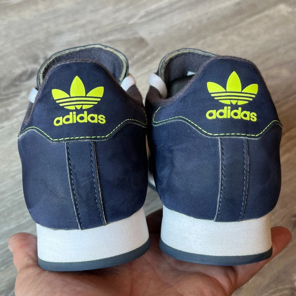 Adidas Samoa Navy Blue Lime Green White Walking Sneakers G59814 Womens 7